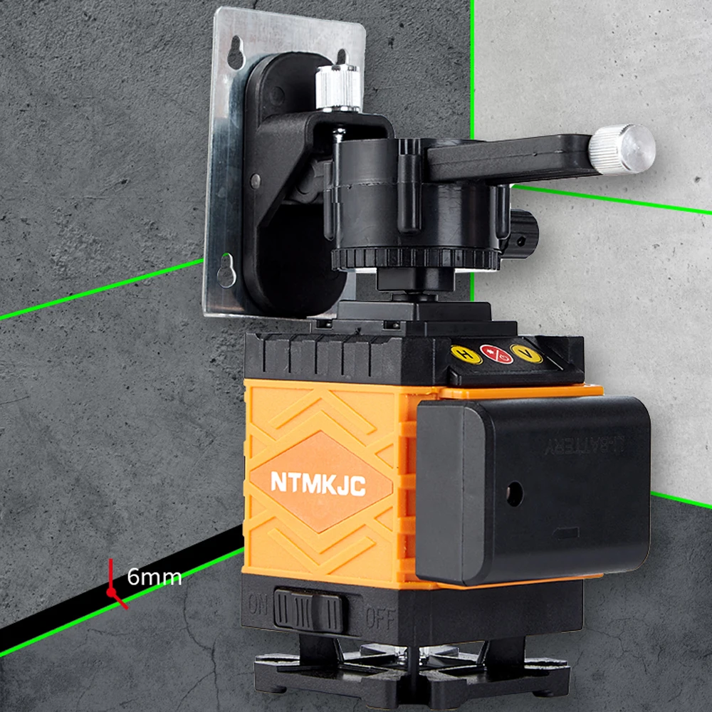 3D лазерный уровень с 2/5/8/12 линиями зеленый луч сверхмощный горизонтальный и