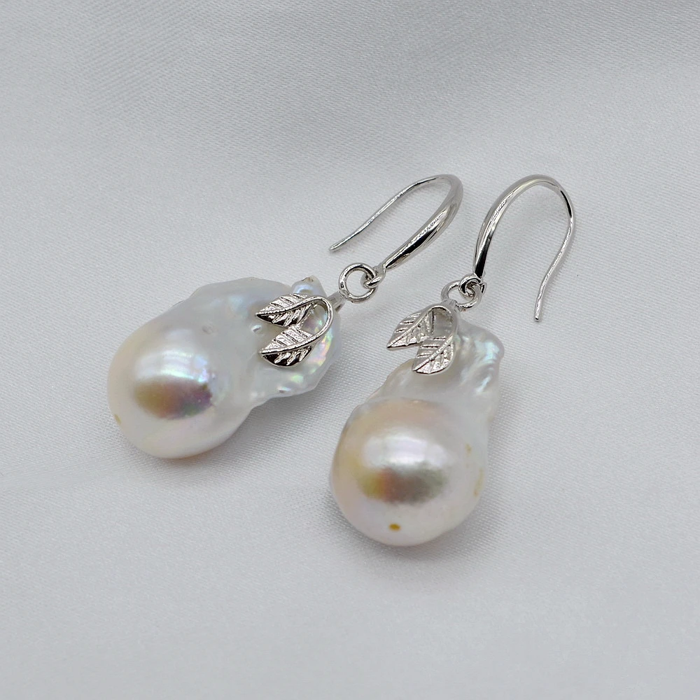 Silver Earring Pearl Drop | Baroque Pearls Earrings Silver