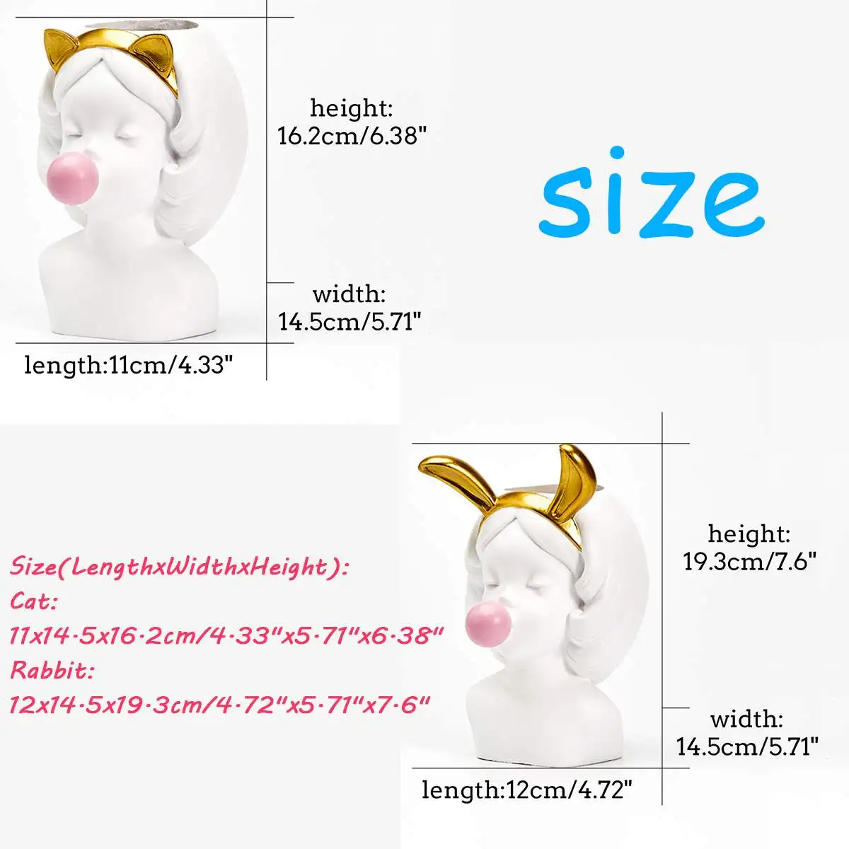 CreativeNordic Style Resin Vase Cute Girl Bubble Gum Decorative Flower Pot Modern Lovely Art Decoration Flower Arrangement