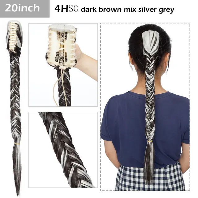 S-noilite Syntheitc Big Grab Ponytail Hair Extension Claw Clip In Ponytail Extension Hair Fake Hairpiece For Women Daily Party 20-1790