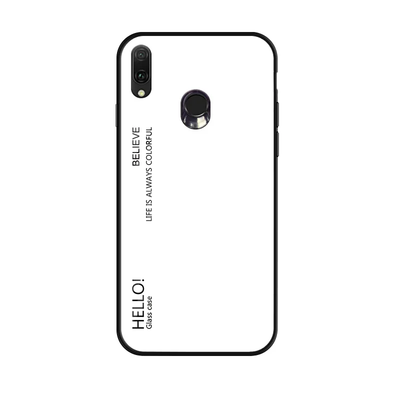 Модный градиентный стеклянный чехол для телефона samsung Galaxy A20 A30, полный защитный бампер для samsung Wide4, чехол для телефона 6,4 дюйма - Цвет: Белый
