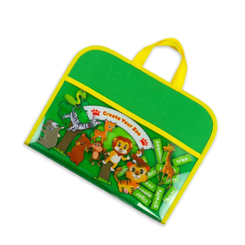 Juguete Montessori de franela para bebé, tablero de desarrollo de animales de fieltro, Juguetes Educativos de aprendizaje para niños, bolsas preescolares