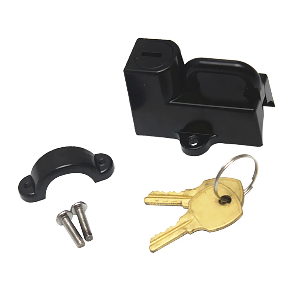 Black Universal Motorcycle Helmet Anti-theft Security Lock For 22mm 7/8`` 