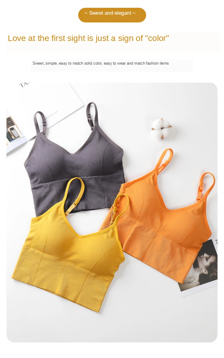 U-shaped Back Bra Tube Top Women Crop Top Daisy Pattern Sexy Lingerie Bra Sports Fashion Street Top