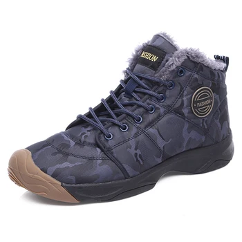 

NEW Men Ankle Boots Casual Walking Winter Snow Cotton Fleece Lined Warm Shoes