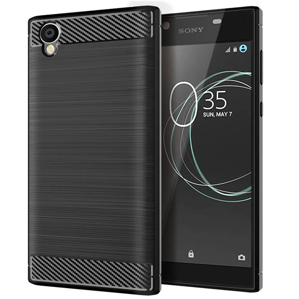Роскошный чехол из углеродного волокна для Sony Xperia L1 полностью Мягкий силиконовый
