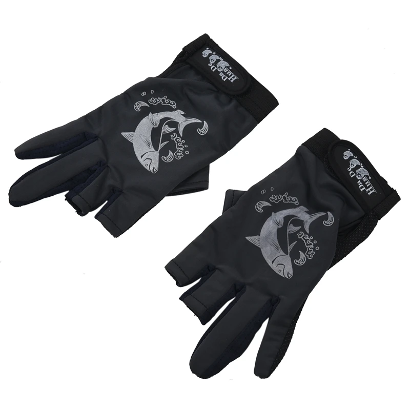SODIAL(R) 2 шт резиновые точки Нескользящие ладони Два перчатки для пальцев черные