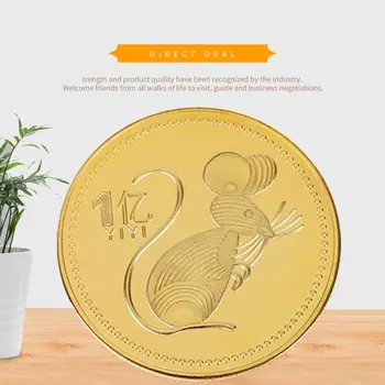 Rok szczura pamiątkowe monety chiński zodiak pamiątkowe wyzwanie kolekcjonerskie monety kolekcja Art Craft 77UD tanie i dobre opinie CN (pochodzenie) Metal Nowoczesne Free form CHINA 2000-Present Zwierząt