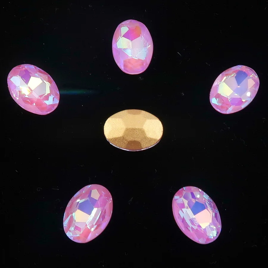 Стеклянный кристалл 10*14 13*18 мм желе конфеты AB и радужные цвета овальной формы клей на горный хрусталь бисер аппликация рукоделие diy отделка - Цвет: A37 Violet AB