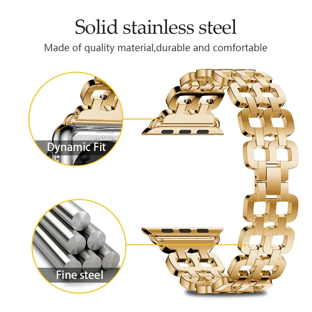 Stainless Steel Strap For Apple Watch Band 44/40/42/38mm Lady Women Wristband Replacement Bracelet For iWatch Series 5 4 3 2 1