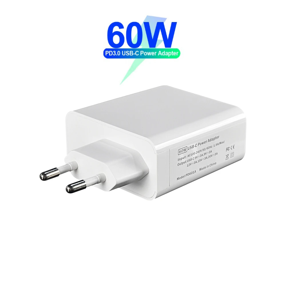 60W type-C настенное зарядное устройство USB C адаптер питания PD/QC3.0 для MacBook Pro/Воздушный iPad Pro iPhone для samsung huawei Nexus(C-C кабель 2 м
