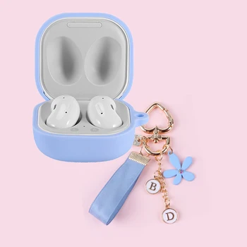 

Korea for Samsung Galaxy Buds Live case Lace Love heart keyring earphone Case for Galaxy Buds Live cover Non-slip silicone case