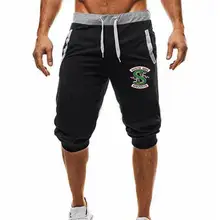 Мужские трендовые Мужские Спортивные укороченные штаны на шнурке, мужские свободные модные штаны, Короткие