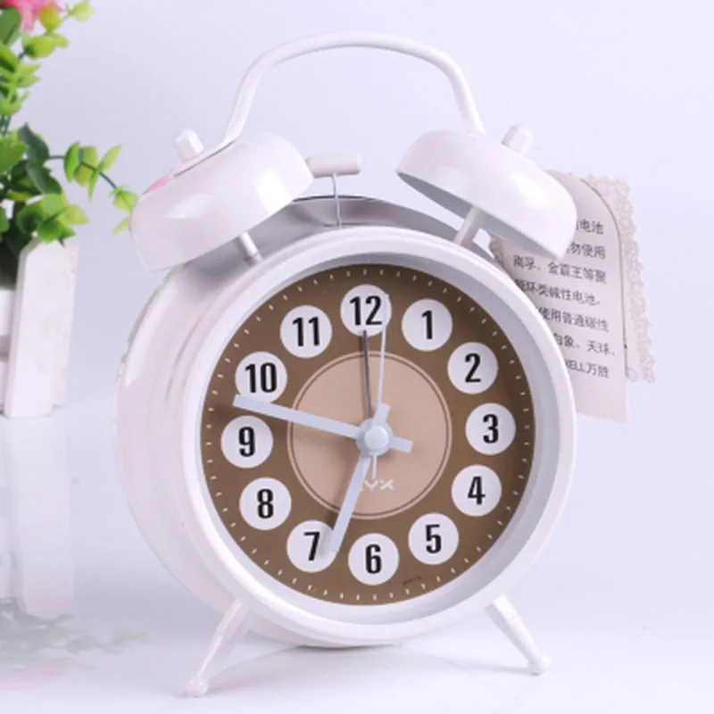 4 Inch White Милый детский будильник для спальни, стильные детские часы, светильник для пробуждения, прикроватные настольные цифровые часы, будильник, ночные часы QLA004 - Цвет: 4 Inch White