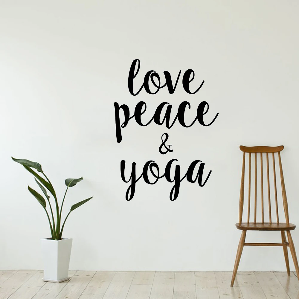 

Love Peace and Yoga Quote Wall Decal Sticker Room Art Vinyl Inspirational Decor Namaste Removable Murals