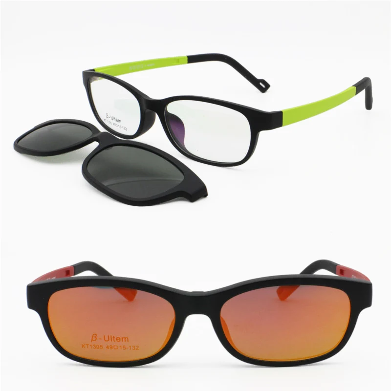 ULTEM rettangolo occhiali da vista con megnatic clip on colorati occhiali  da sole polarizzati lente a portata di mano Occhiali per i bambini 1305| |  - AliExpress
