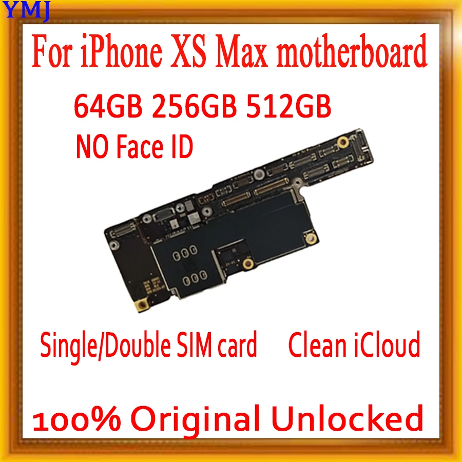 

100% Original Unlocked Motherboard For iPhone XS MAX main board Without Face ID Free iCloud IOS Logic Board With Chips Good Test
