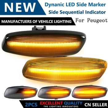 

2X Dynamic LED Side Marker Light Signal Blinker for Peugeot 207 308 3008 5008 RCZ PartnerSequential Turn Signal Indicator Light