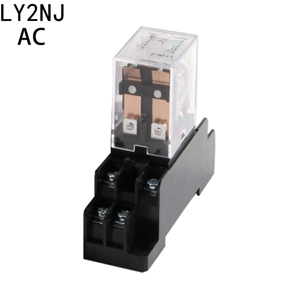 

AC 1Set High-quality AC 12V 24V 36V 48V 110V 220V 380V Coil Power Relay LY2NJ DPDT 8 Pin HH62P JQX-13F With Socket Base
