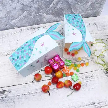 

36pcs Creative Popcorn Boxes Mermaid Printing Party Treat Box Snack Container Party Supplies for Birthday