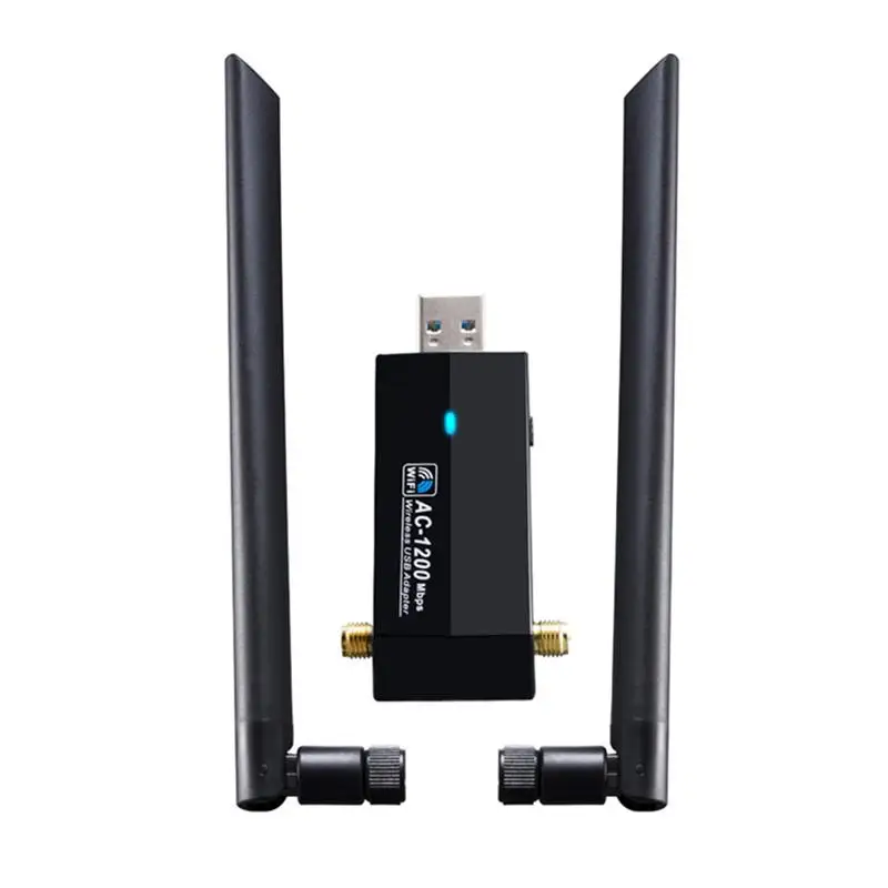 1200 Мбит/с Беспроводная USB Сетевая карта USB3.0 Двухдиапазонная 2,4G& 5,8G Wifi приемник беспроводной адаптер для ПК с 2 шт сетевая карта
