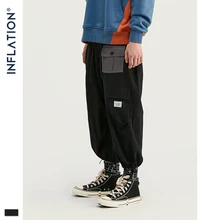 Мужские брюки, длина по щиколотку, брюки, уличная мода, хип-хоп стиль, свободный крой, эластичный пояс, брюки-карго, 9333S