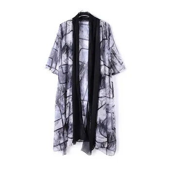 

Spring And Summer New Simple Print Open Stitch Jacket plus Size XL-4XL