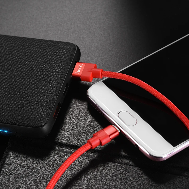 HOCO U55 25 шт./лот 1,2 м нейлоновый двухсторонний штекер USB кабель для iPhone type-C кабель Micro кабель для huawei USB-C