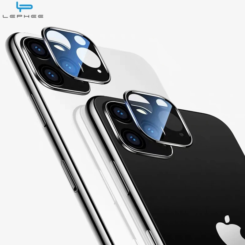 

For iPhone 11 Pro Max Tempered Glass+Metal Rear Lens Protective Ring Camera Lens Screen Protector For iPhone 11 Pro iPhone11 X S