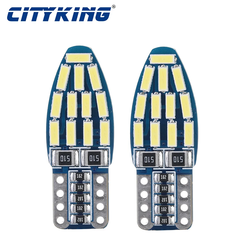 Супер яркие светодиодные лампы 10X T10 canbus W5W 194 168 t10 24SMD 4014 без ошибок автомобильные