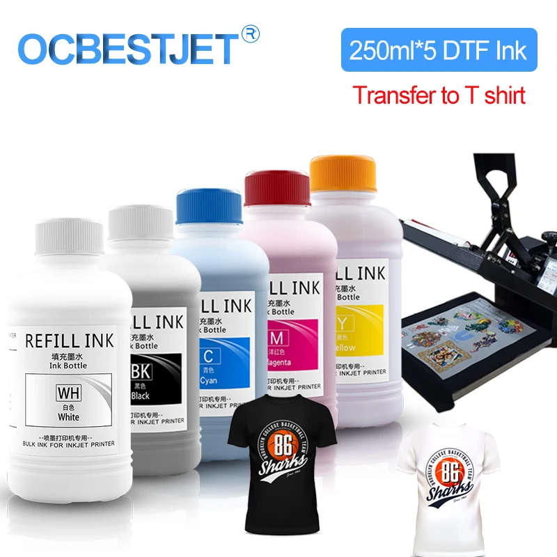 250ml*5 Dtf Ink Film Transfer Ink For Dtf Direct Transfer Film Printer