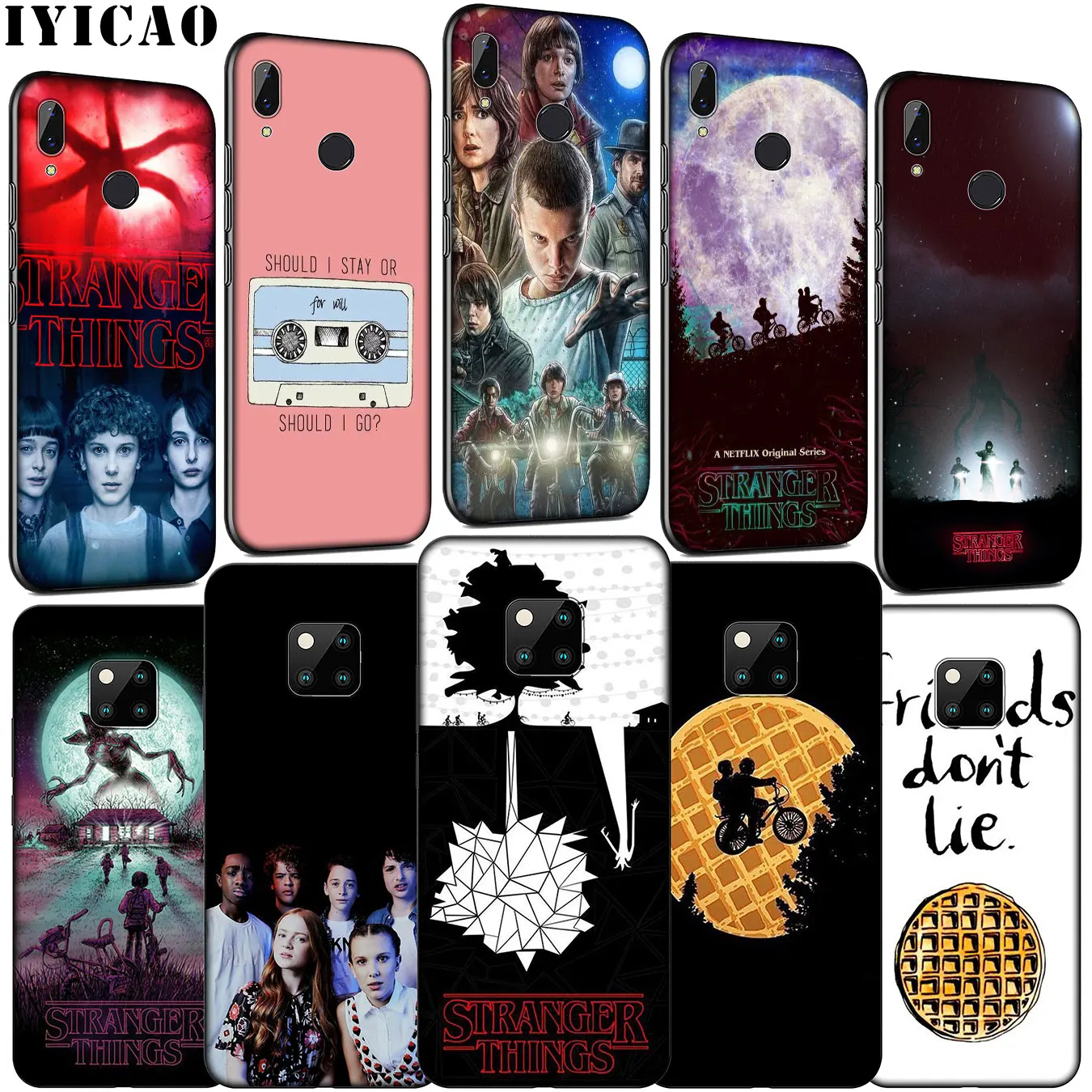 IYICAO stranger things poster Soft Silicone Phone Case for Huawei Mate 30 20 10 Pro Nova 5i 4 3 3i 2i 2 Lite Black Cover |