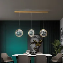 Plafonnier LED en cristal composé de trois têtes, design nordique simpliste, éclairage d'intérieur, luminaire décoratif de plafond, idéal pour un salon, une villa ou un restaurant