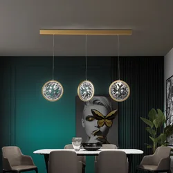 Simple LED living room chandelier lighting light luxury three-head crystal chandelier Nordic indoor restaurant villa chandelier