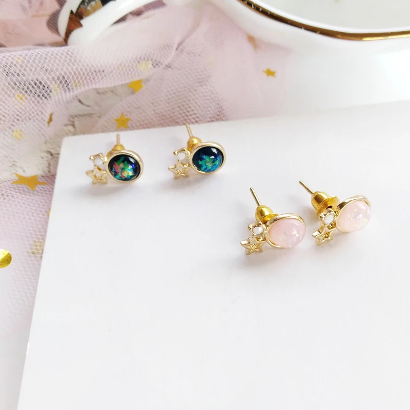 

Fashion Matte Cute Simple and compact metal texture geometric shape stars beautiful earrings