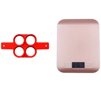 

1Pcs Baking Tools Silicone Four Hole Circular & 1Pcs 10 Kg 1 G Metal Scale Digital Kitchen Electronic Scale Weighing