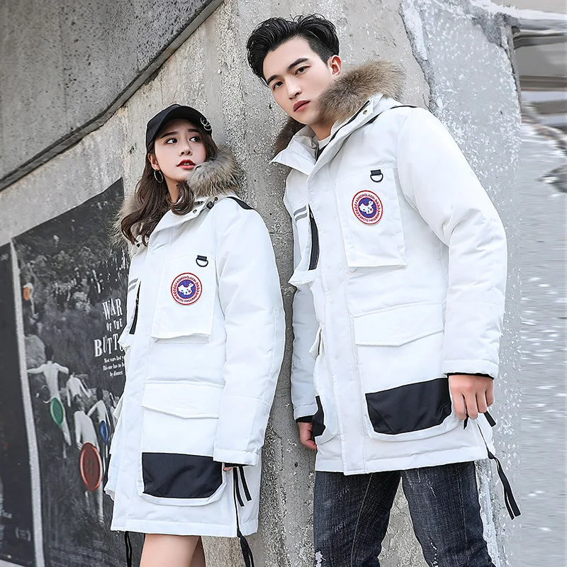 

Winter Warm Mid-length down Jacket Cool Fashion Thick COUPLE'S Loose-Fit Teenager Men And Women-Coat Fashion