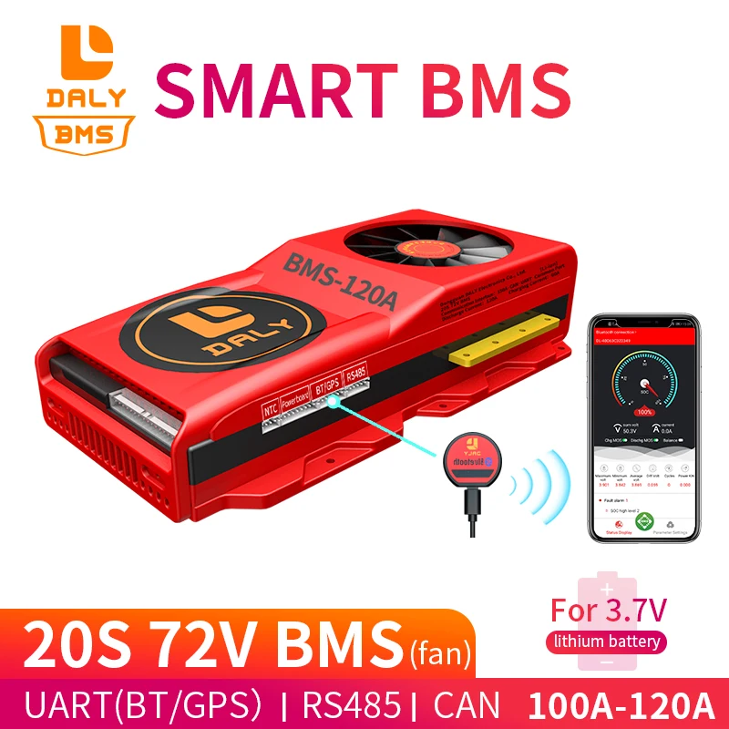 18650 литий ионная батарея smart bms 20S 72V 100A 120A Bluetooth UART RS485 CANBUS печатная плата контроллер