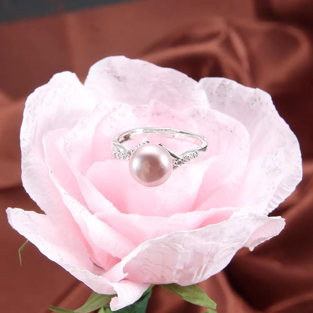Перламутровые Кольца, пресноводные жемчужные кольца в стиле барокко, модные перламутровые Кольца для женщин, обручальное серебряное регулируемое кольцо, белое/фиолетовое
