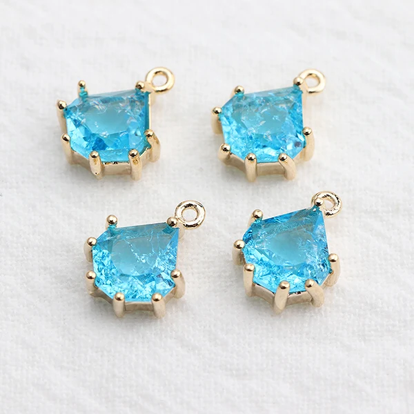 GUFEATHER M526, ювелирные аксессуары, 18k позолоченные, diy циркон кулон, diy серьги, ручной работы, прыгающее кольцо, изготовление ювелирных изделий, 6 шт./лот - Цвет: M52604