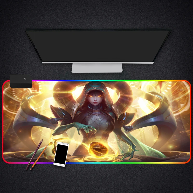Большой игровой RGB коврик для мыши LOL League Of Legends большой компьютерный со светодиодной подсветкой мыши|Коврики