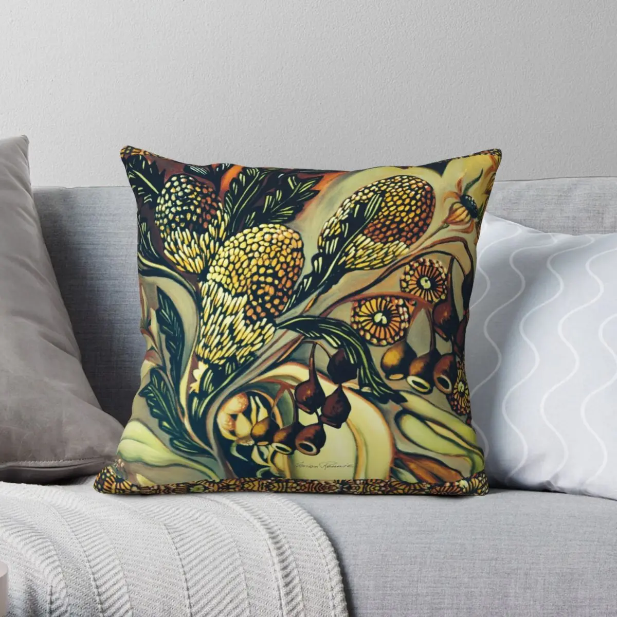 

The Colours Of Australia Pillowcase Polyester Linen Velvet Zip Decor Bed Cushion Cover