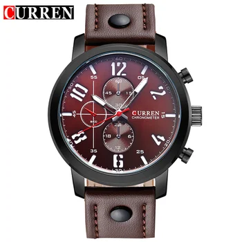 

CURREN Fashion Military Quartz Men Watches Top Brand Luxury Leather Sport Wristwatch Business Casual Waterproof Clock Relogio