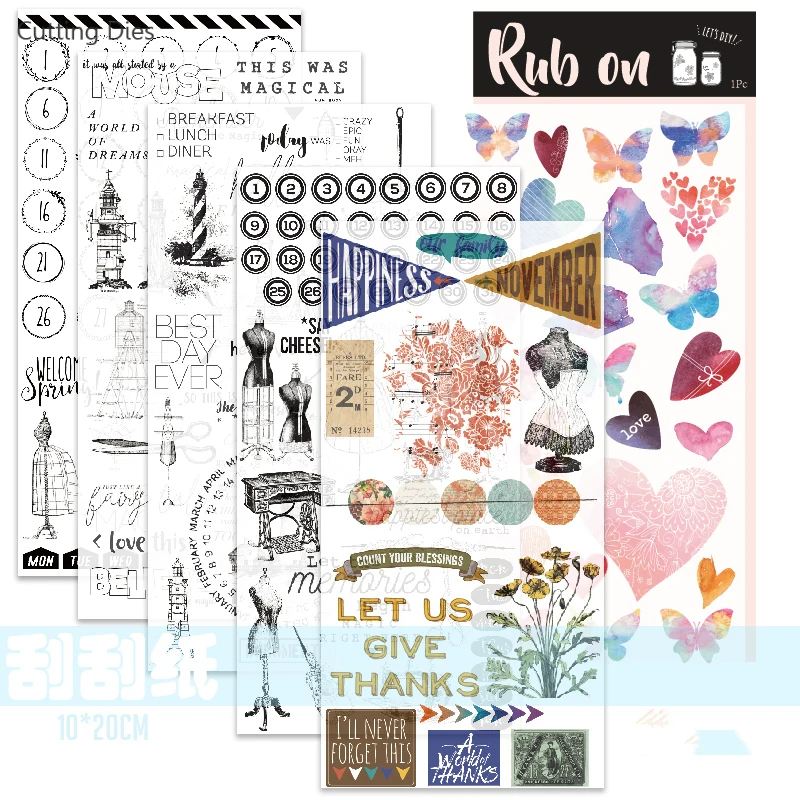 

Hand Account Decorative Rub On Trasfer Stickers Set For Scrapbooking Happy Planner Card Making Journaling Project