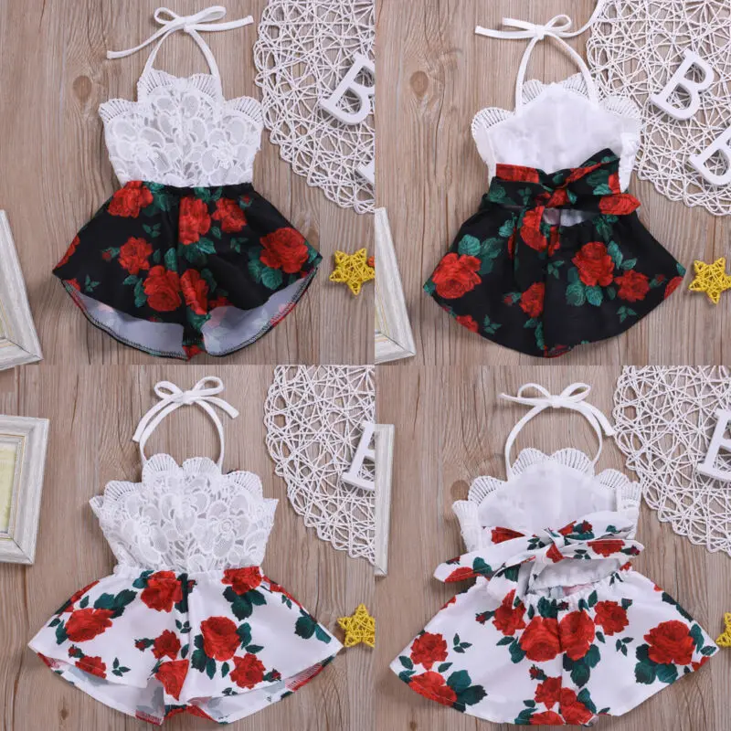 

US Newborn Baby Girl 0-3T Kids Sleeveless Romper Jumpsuit Outfit Clothes