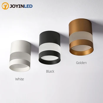 

JOYINLED Surface Mounted LED Downlight Round Ceiling Downlight Black White Golden Soft Light Led Spot Lights Ceiling Fixtures