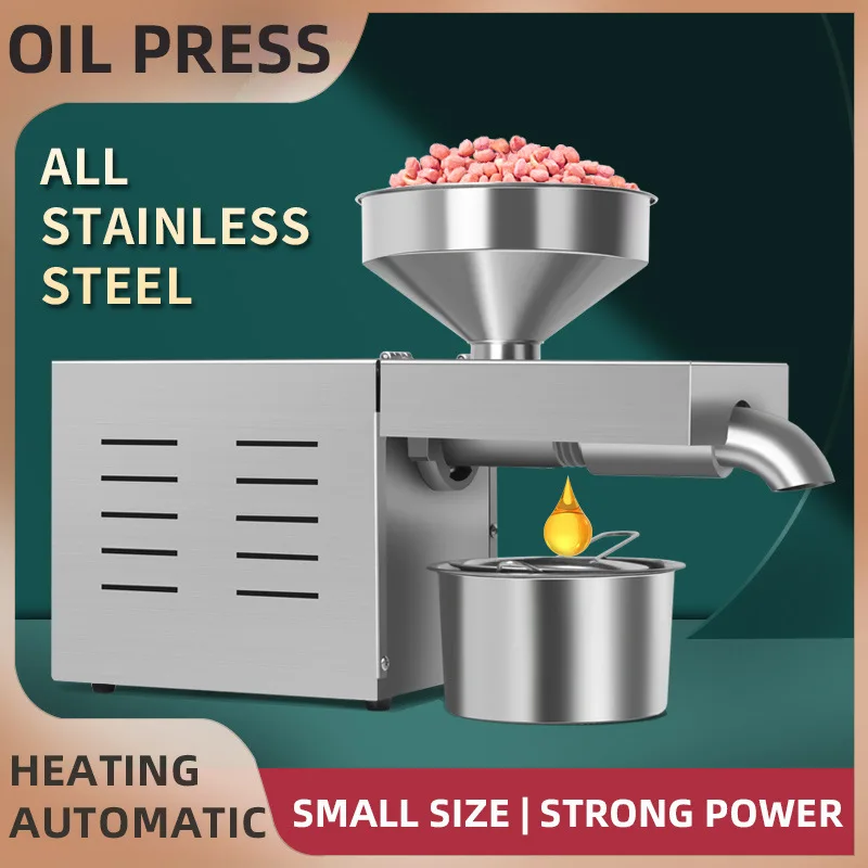 

New Cold Hot Press Oil Press Intelligent Temperature Control Stainless Steel Oil Press Flax Seed Olive Kernel Coconut Meat