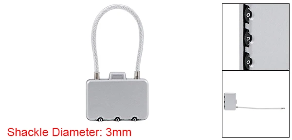 Silver 1 Pack Uxcell 1/2/4 шт. 3 цифр Комбинации 3 мм проволочной дужкой Диаметр Чемодан кодовый замок синий/черный/серебряный тон - Цвет: Silver 1 Pack