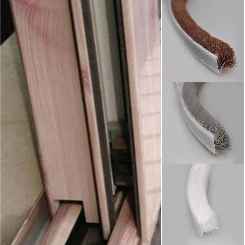 

Door Window Gap 10m Seal Strip Soundproof Dust Proof Self Adhesive Bristle Tape