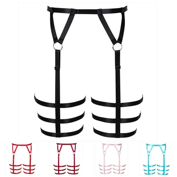 

Fashion Sexy Suspenders Unisex Women's Strappy Camisas Thigh-Highs Bondage Garter Belt For The Stockings Suspender Body Cage